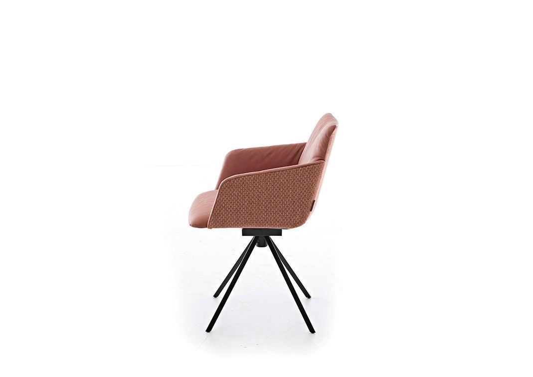 W.SCHILLIG seat&eat jakob MED Stoff-Lederkombi V 49/50 chestnut u. Z 78/15 blush