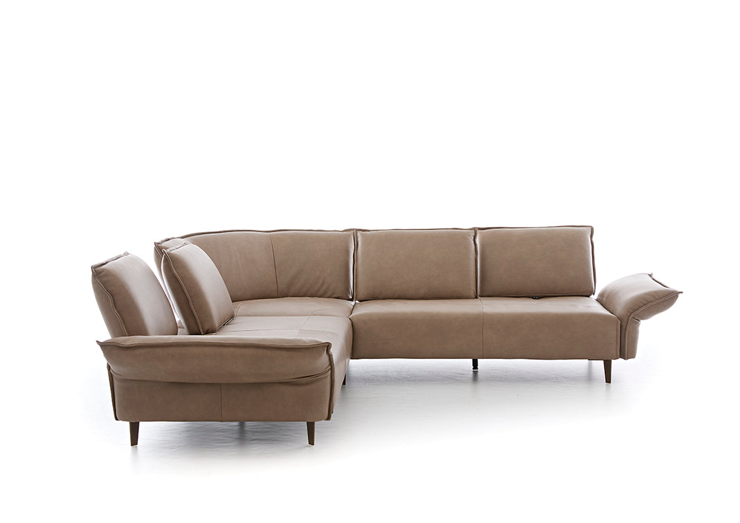 W.SCHILLIG Ecksofa bonnie 16660 Leder Z75/49 sand - Komfortmöbel24