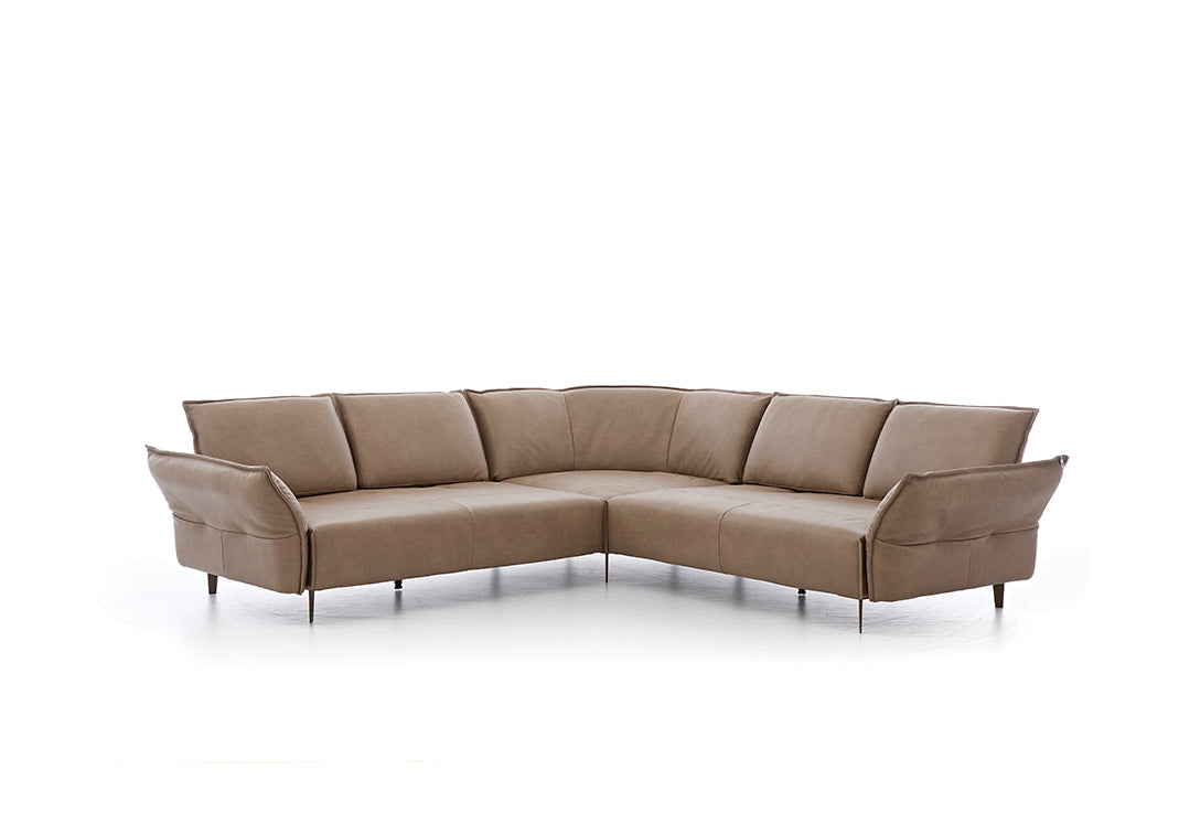 W.SCHILLIG Ecksofa bonnie 16660 Leder Z75/49 sand - Komfortmöbel24