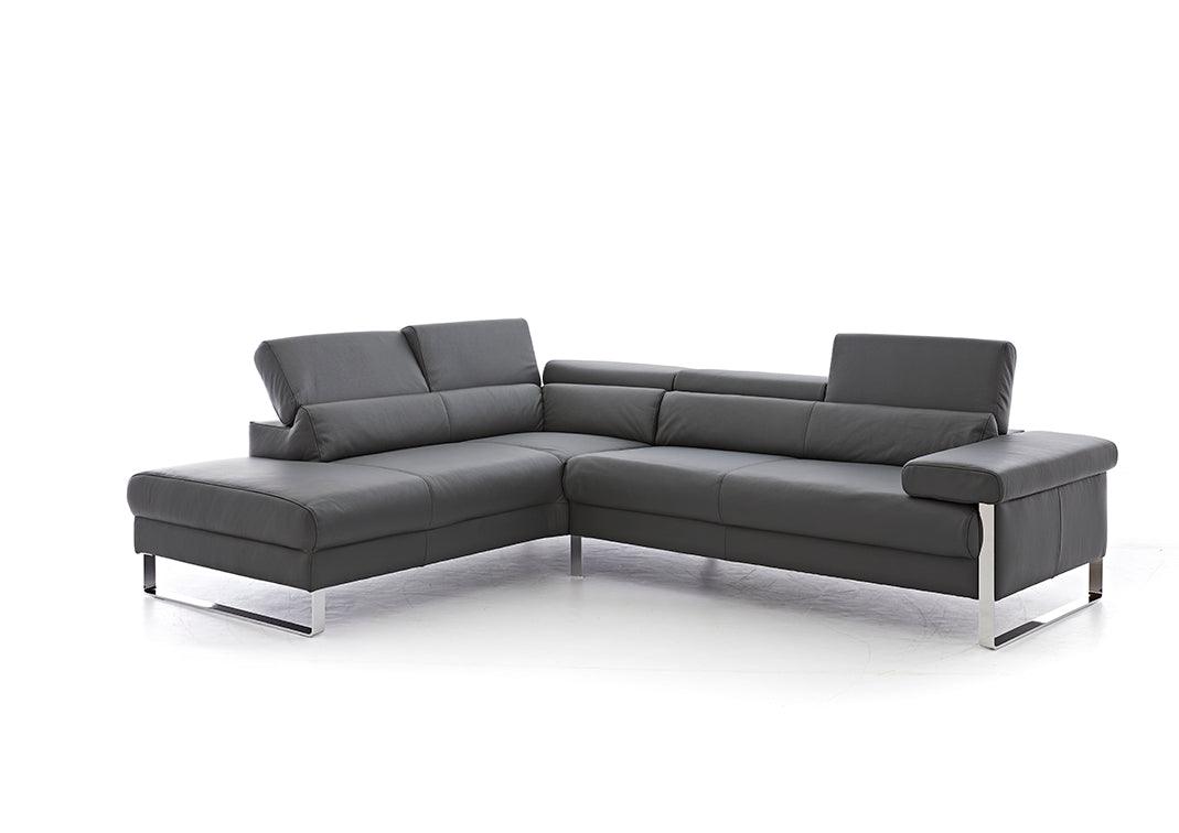 W.SCHILLIG Ecksofa finn 20974 Leder Z59/95 graphit