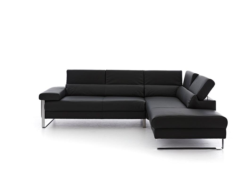 W.SCHILLIG Ecksofa finn 20974 Leder Z77/99 black pearl