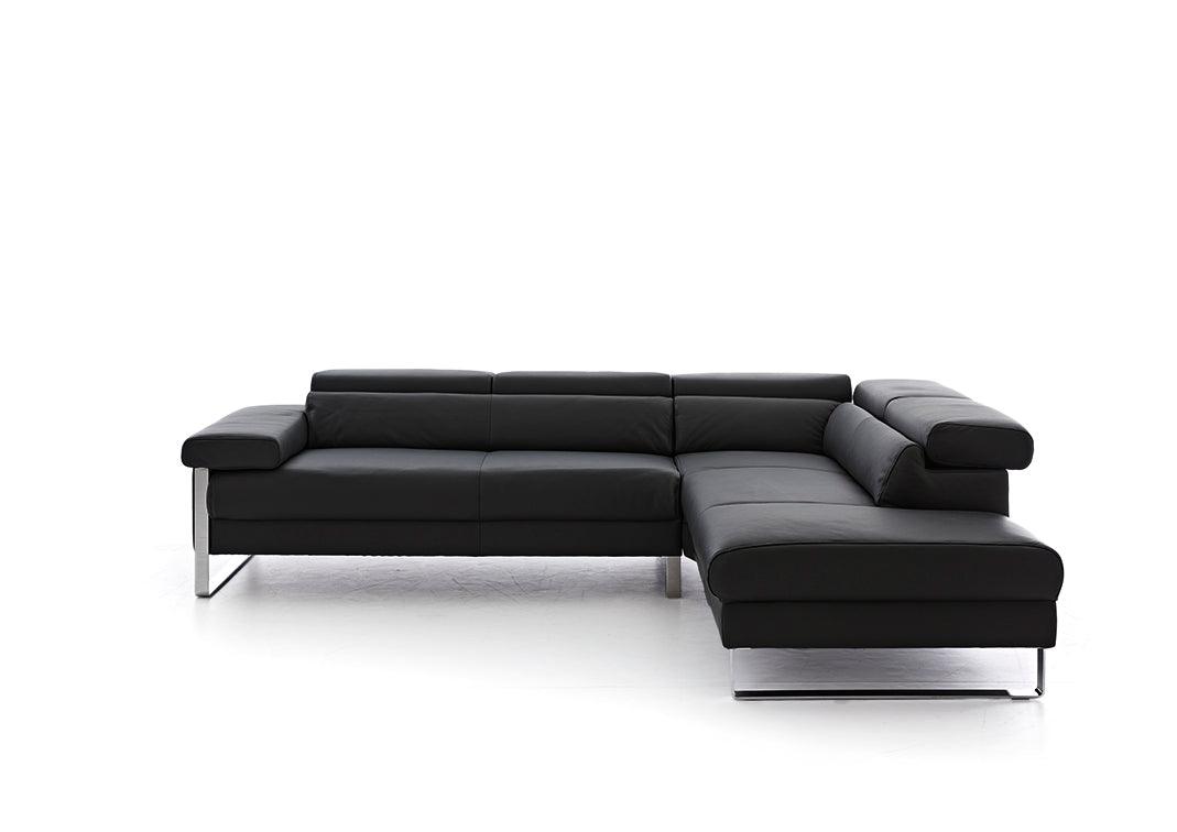 W.SCHILLIG Ecksofa finn 20974 Leder Z77/99 black pearl