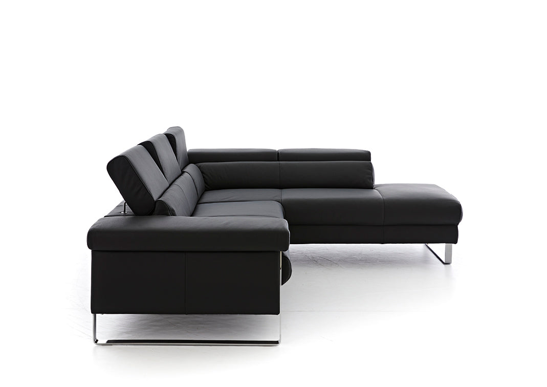 W.SCHILLIG Ecksofa finn 20974 Leder Z59/99 schwarz