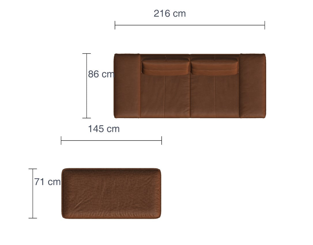 W.SCHILLIG Sofa broadway 16777 NL70 Leder Z77/50 cognac +KF#265