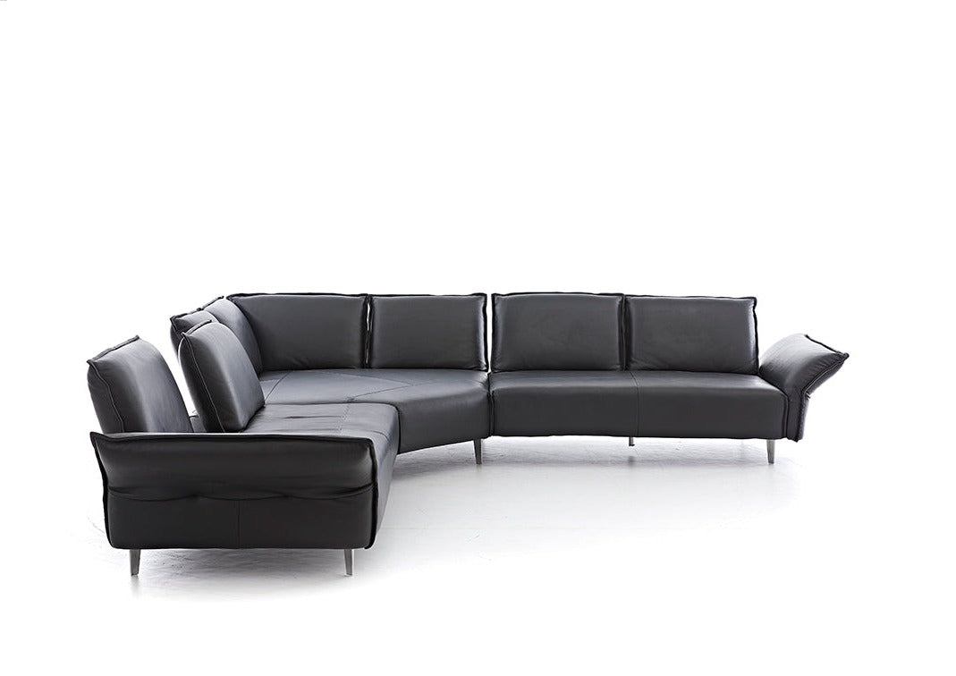 W.SCHILLIG Ecksofa «bonnie» 16660 in Leder Z77/99 black pearl - Komfortmöbel24