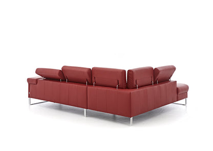 W.SCHILLIG Ecksofa «finn» 20974 in Leder Z59/10 ruby red - Komfortmöbel24