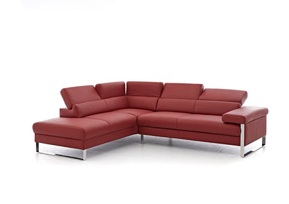 W.SCHILLIG Ecksofa «finn» 20974 in Leder Z59/10 ruby red - Komfortmöbel24