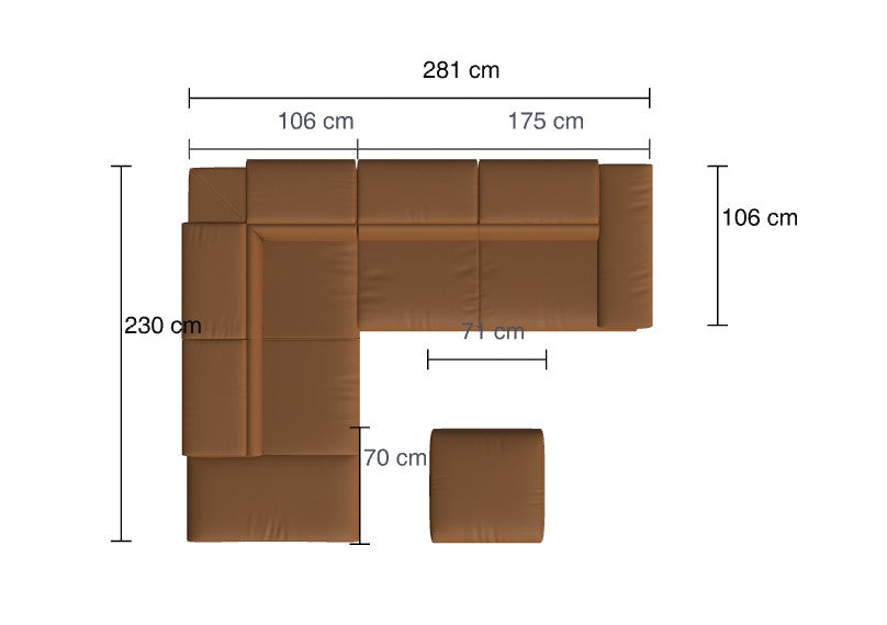 W.SCHILLIG Ecksofa finn 20974 Leder Z73/55 cognac