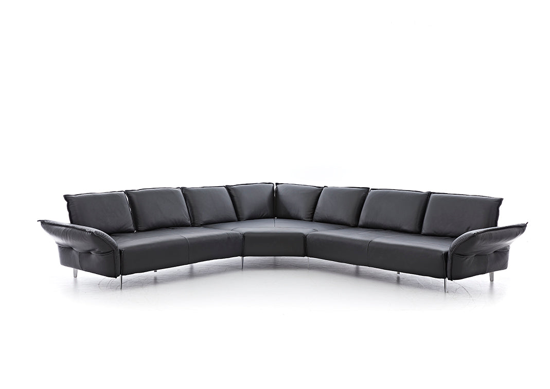 W.SCHILLIG Ecksofa «bonnie» 16660 in Leder Z77/99 black pearl - Komfortmöbel24